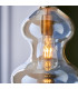 Kelda Shaped Dome Pendant Ceiling Light Satin Brass Plate, Champagne Lustre Glass, 1x E27