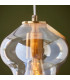 Kelda Shaped Dome Pendant Ceiling Light Satin Brass Plate, Champagne Lustre Glass, 1x E27