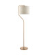 Clement Floor Lamp with Shade Br Aged Brass Plate, Natural Linen Mix Fabric, 1x E27