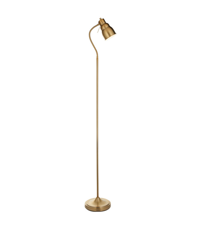 Classic Flexi Task Floor Lamp Brushed Aged Brass Plate, 1x GU10