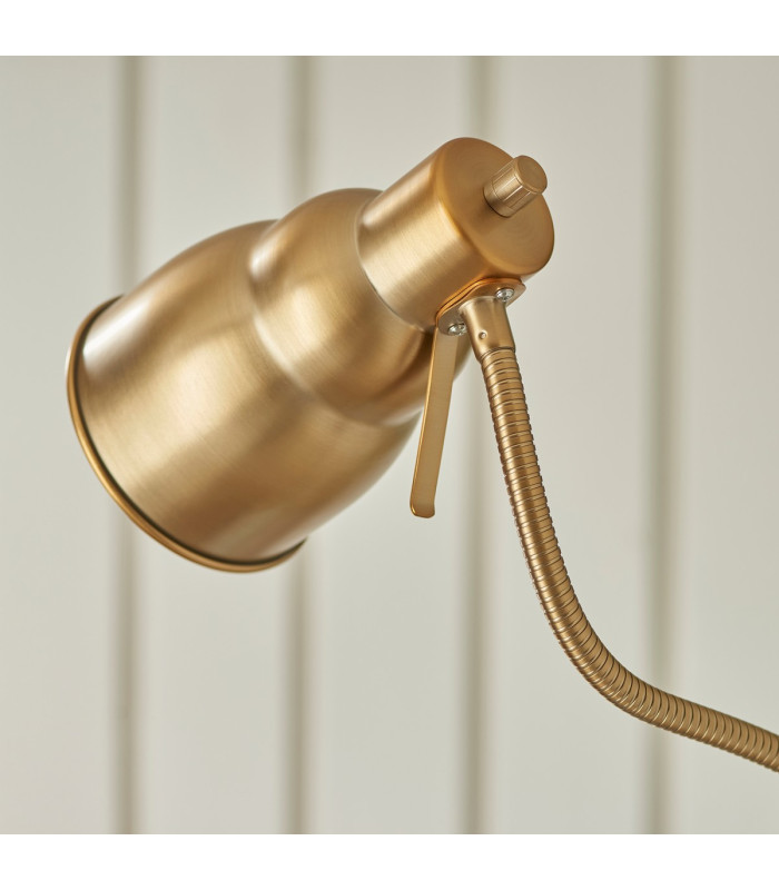 Classic Flexi Task Floor Lamp Brushed Aged Brass Plate, 1x GU10