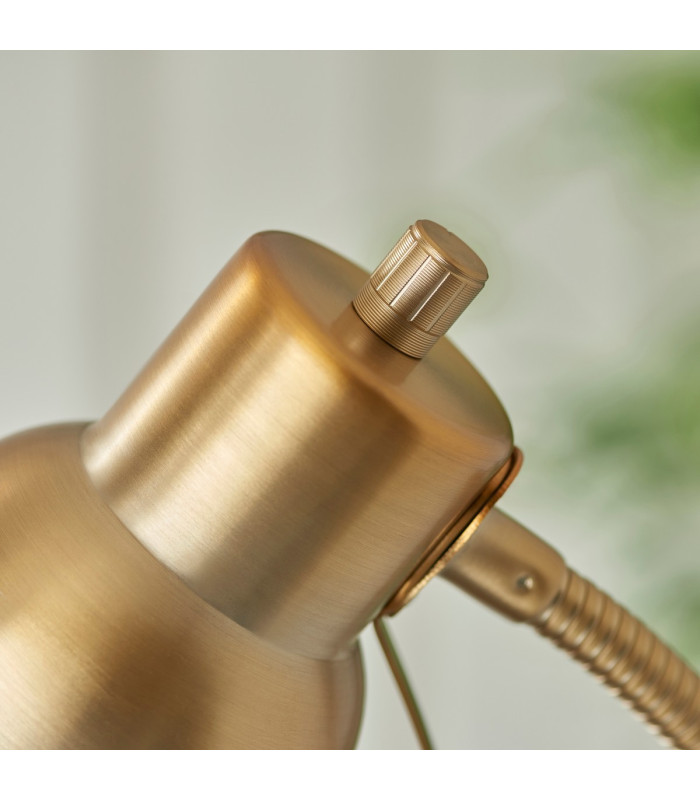 Classic Flexi Task Floor Lamp Brushed Aged Brass Plate, 1x GU10