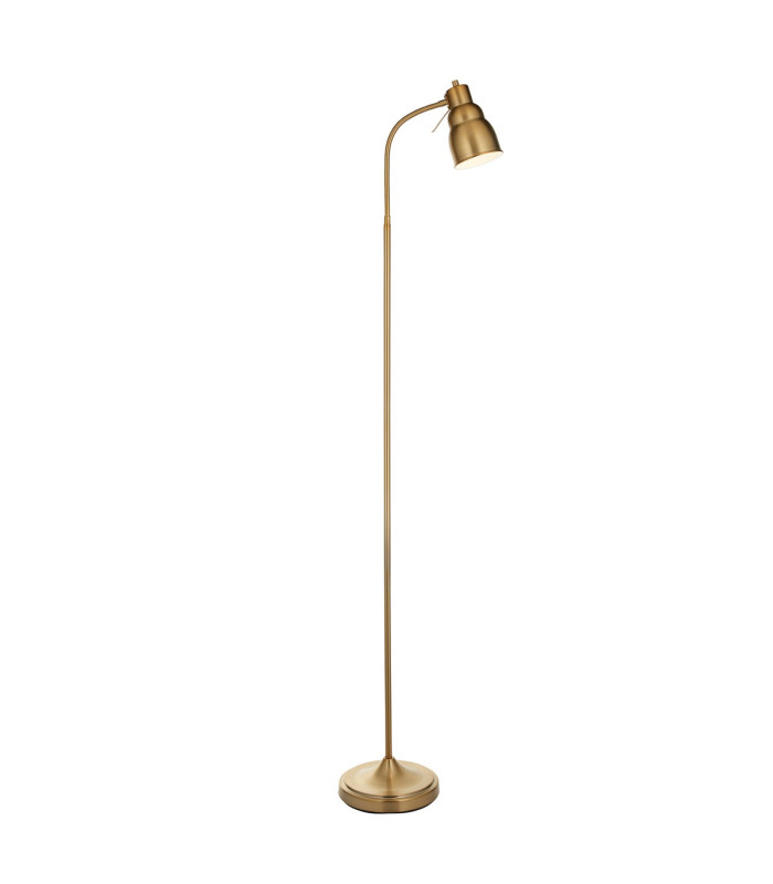 Classic Flexi Task Floor Lamp Brushed Aged Brass Plate, 1x GU10