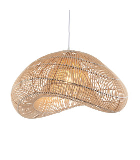 Misra Wire Frame Pendant Ceiling Light Natural Rattan, 1x E27