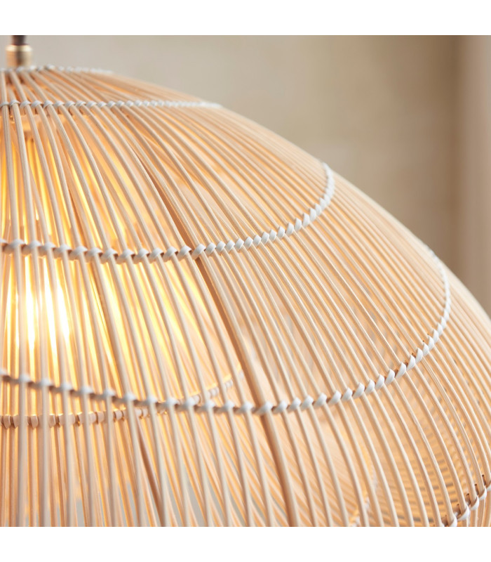 Misra Wire Frame Pendant Ceiling Light Natural Rattan, 1x E27