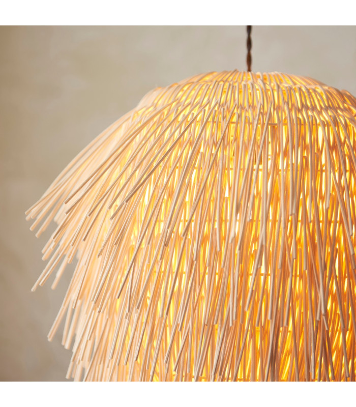 Pushpa Pendant Ceiling Light Natural Rattan, 1x E27