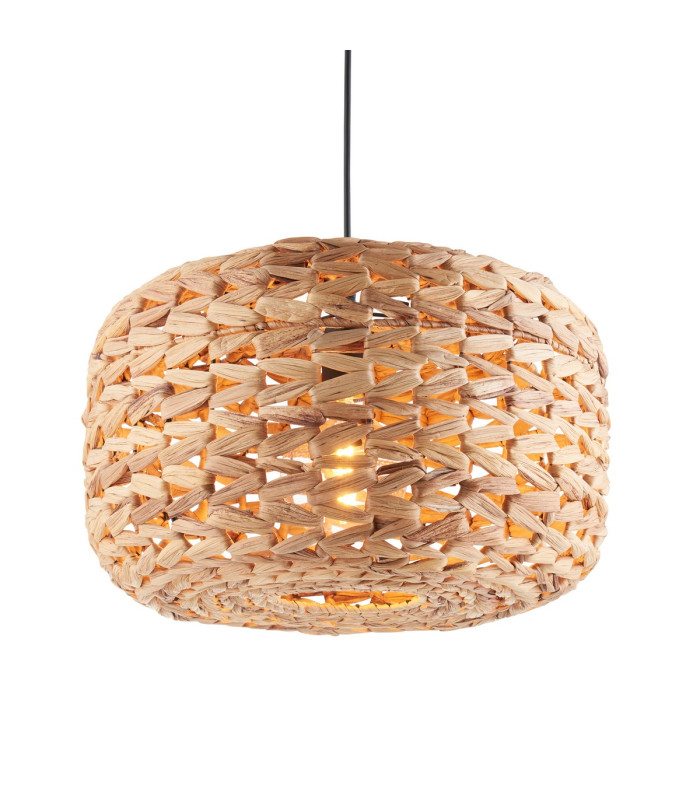 Toca Wire Frame Pendant Ceiling Light Natural Water Hyacinth, 1x E27