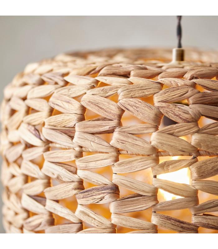 Toca Wire Frame Pendant Ceiling Light Natural Water Hyacinth, 1x E27