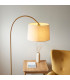 Carlson Arc Floor Lamp Warm Brass Plate, Natural Fabric, 1x E27