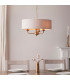 Highclere Multi Arm Pendant Ceiling Light Vintage Brass, Natural Linen, 3x E14