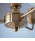 Highclere Multi Arm Pendant Ceiling Light Vintage Brass, Natural Linen, 3x E14