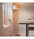 Highclere Floor Lamp with Shade Vintage Brass, Natural Linen, 3x E14