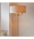 Highclere Floor Lamp with Shade Vintage Brass, Natural Linen, 3x E14