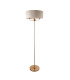 Highclere Floor Lamp with Shade Vintage Brass, Natural Linen, 3x E14