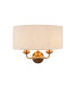 Highclere Wall Lamp with Shade Vintage Brass, Natural Linen, 2x E14