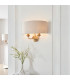 Highclere Wall Lamp with Shade Vintage Brass, Natural Linen, 2x E14