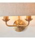 Highclere Wall Lamp with Shade Vintage Brass, Natural Linen, 2x E14
