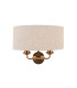 Highclere Wall Lamp with Shade Vintage Brass, Natural Linen, 2x E14