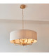 Highclere Multi Arm Pendant Ceiling Light Vintage Brass, Natural Linen, 8x E14