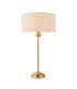 Highclere Table Lamp with Round Shade Vintage Brass, Natural Linen, 1x E14