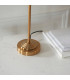 Highclere Table Lamp with Round Shade Vintage Brass, Natural Linen, 1x E14