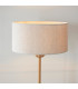 Highclere Table Lamp with Round Shade Vintage Brass, Natural Linen, 1x E14