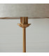 Highclere Table Lamp with Round Shade Vintage Brass, Natural Linen, 1x E14