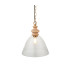 Cotswold Dome Pendant Ceiling Light Natural Ash, Brushed Aged Brass Plate, Clear Glass , 1x E27