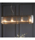 Ridgeton Bar Pendant Ceiling Light Antique Brass Plate, Clear Ribbed Glass, 4x E14