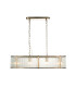 Ridgeton Bar Pendant Ceiling Light Antique Brass Plate, Clear Ribbed Glass, 4x E14