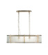 Ridgeton Bar Pendant Ceiling Light Antique Brass Plate, Clear Ribbed Glass, 4x E14