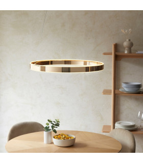 Gen Integrated LED Pendant Ceiling Light French Gold Finish, Frosted Acrylic, 1x Integrated LED