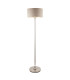 Highclere Floor Lamp with Shade Brushed Chrome Plate, Natural Linen, 1x E27