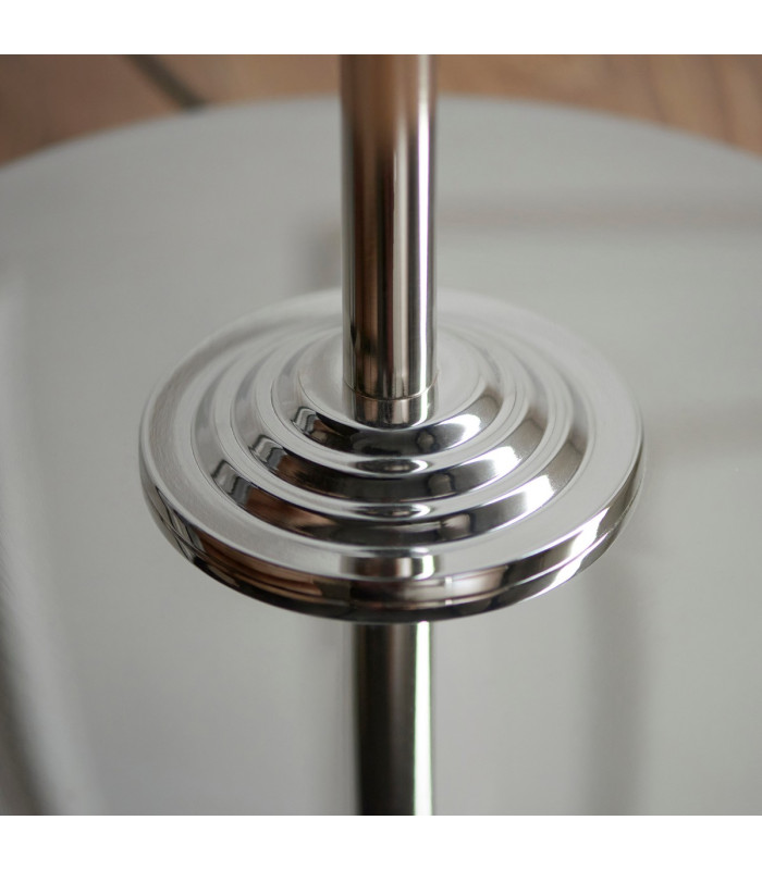 Highclere Floor Lamp with Shade Brushed Chrome Plate, Natural Linen, 1x E27