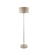 Highclere Floor Lamp with Shade Brushed Chrome Plate, Natural Linen, 1x E27