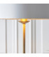 Highclere Floor Lamp with Shade Antique Brass Plate, Vintage White Fabric, 1x E27