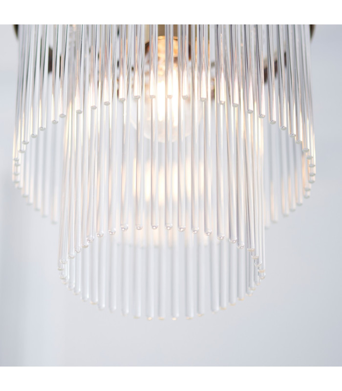 Marietta Pendant Ceiling Light Antique Brass Plate, Clear Glass, 1x E27