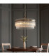 Marietta Grand Pendant Ceiling Light Antique Brass Plate, Clear Glass, 7x E14