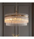 Marietta Grand Pendant Ceiling Light Antique Brass Plate, Clear Glass, 7x E14
