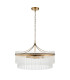 Marietta Grand Pendant Ceiling Light Antique Brass Plate, Clear Glass, 7x E14