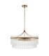 Marietta Grand Pendant Ceiling Light Antique Brass Plate, Clear Glass, 7x E14