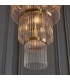Marietta Grand Pendant Ceiling Light Antique Brass Plate, Clear Glass, 21x E14