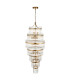 Marietta Grand Pendant Ceiling Light Antique Brass Plate, Clear Glass, 21x E14