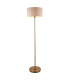 Highclere Floor Lamp with Shade Vintage Brass, Natural Linen, 1x E27