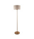 Highclere Floor Lamp with Shade Vintage Brass, Natural Linen, 1x E27