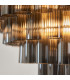 Toulouse Pendant Ceiling Light Satin Brass Plate, Smokey Grey Lustre Glass, 12x G9