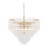 Toulouse Pendant Ceiling Light Satin Brass Plate, Clear Ribbed Glass, 12x G9
