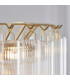 Toulouse Pendant Ceiling Light Satin Brass Plate, Clear Ribbed Glass, 12x G9