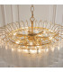 Toulouse Pendant Ceiling Light Satin Brass Plate, Clear Ribbed Glass, 12x G9
