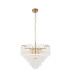 Toulouse Pendant Ceiling Light Satin Brass Plate, Clear Ribbed Glass, 12x G9